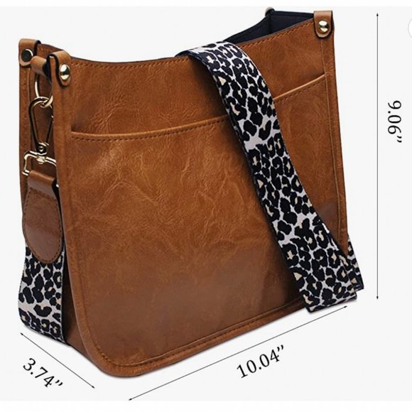 NWOT TAN VEGAN CROSSBODY GOLD HARDWARE - Picture 3 of 5